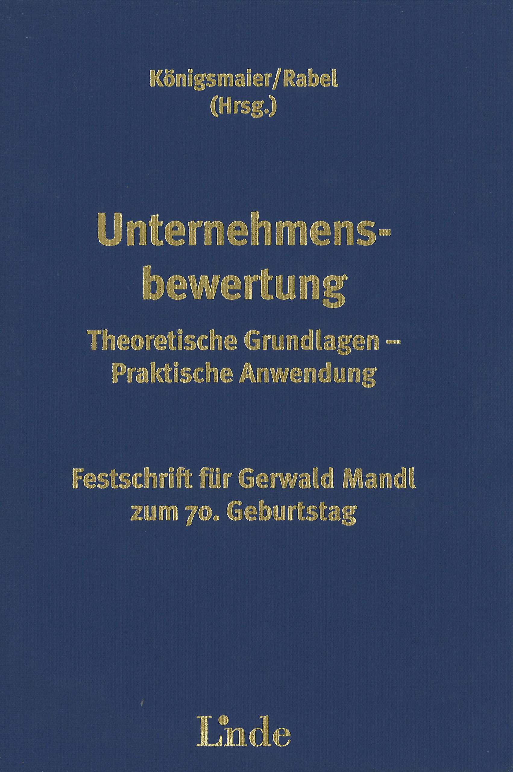 Cover of Gerwald Mandl's Festschrift